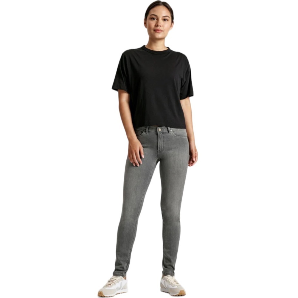 DU/ER Womens Gray Faded Black Performance Denim Mid Rise Skinny Jeans 28 x 28